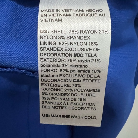 Chico's So Slimming Brigitte Fringe Hem Slim Crop Rich Cobalt size 12 (2) NWT - Picture 4 of 10